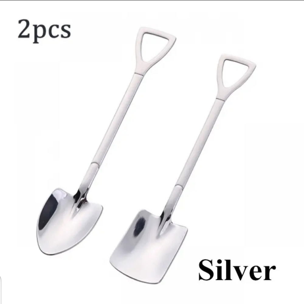 2 Unique Pieces Dessert Shovel Spoon Set #Gothic, #Halloween, #Spunky